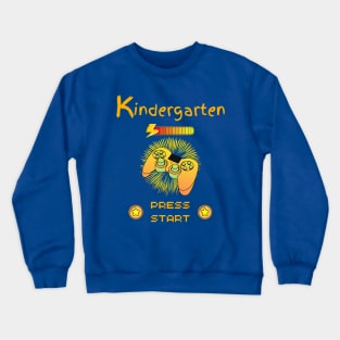 Kindergarten Press Start - Cool Gamer Controller Blue Crewneck Sweatshirt